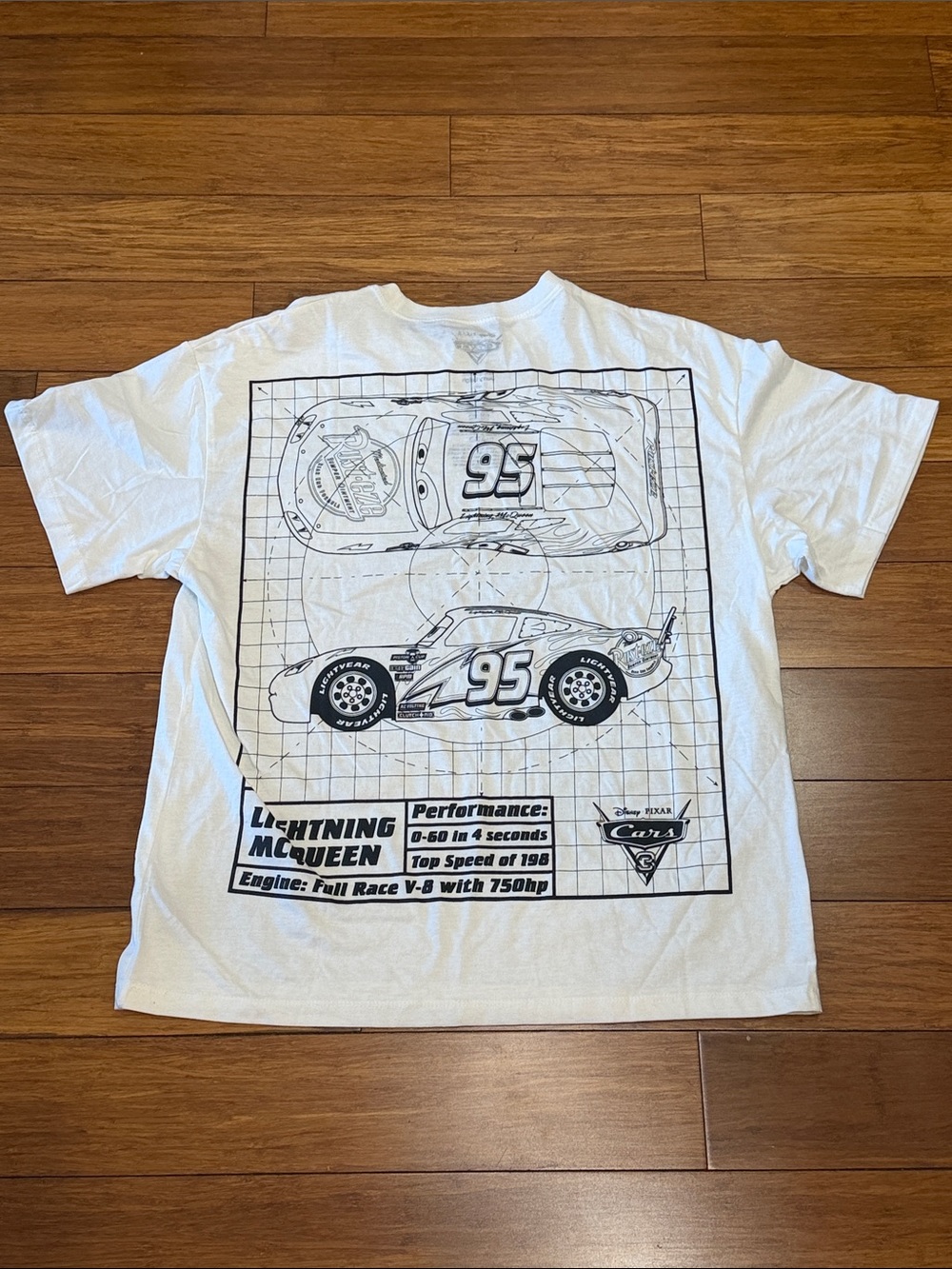 Disney Cars Lightning McQueen White Graphic Tee XS